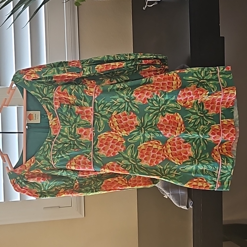Farm Rio Pineapple puff sleeved - Picture 1 of 4